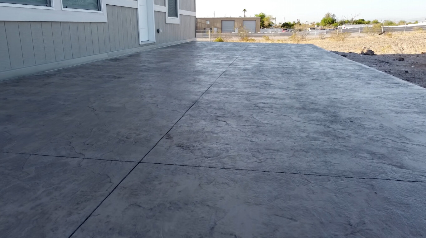 Durable stamped concrete patio in Chico, California